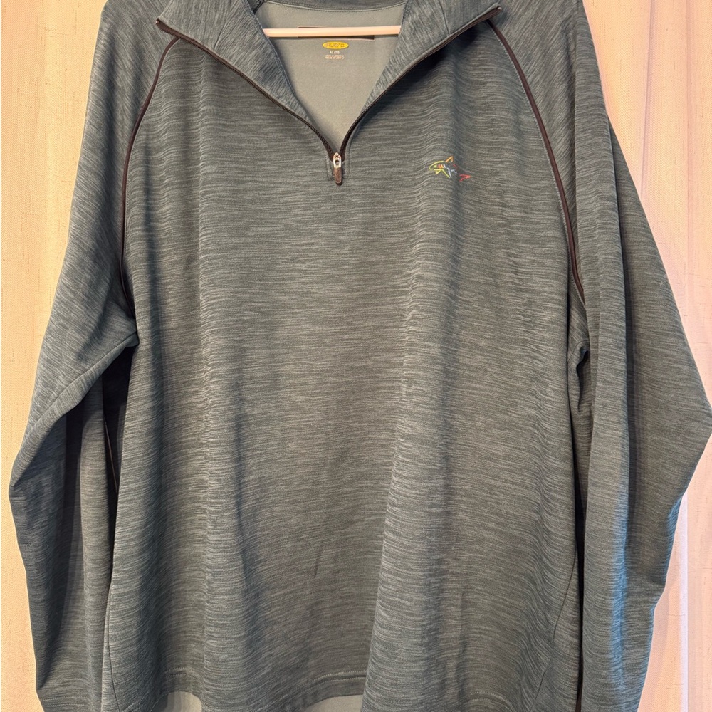 Greg Norman Men's Gray Quarter-Zip Sweater